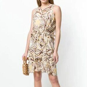 See by Chloe Tiger Print Chiffon Dress Size 8